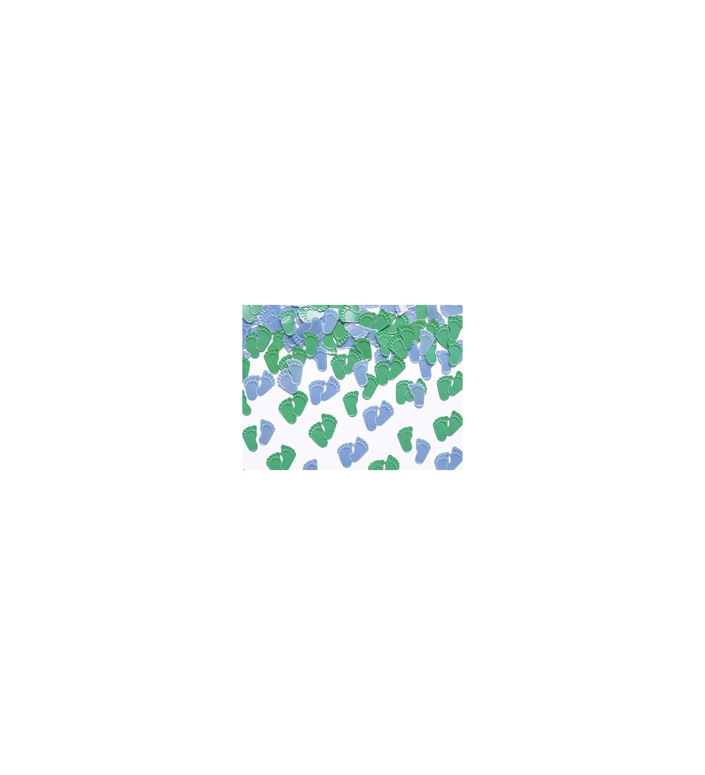 Láb konfetti - kék-zöld