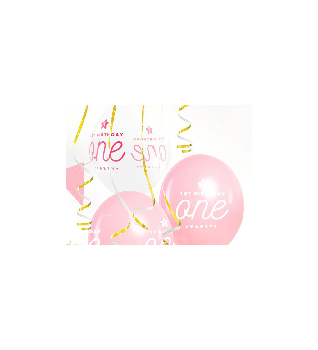 1. születésnap - Rózsaszín léggömb baba rózsaszín