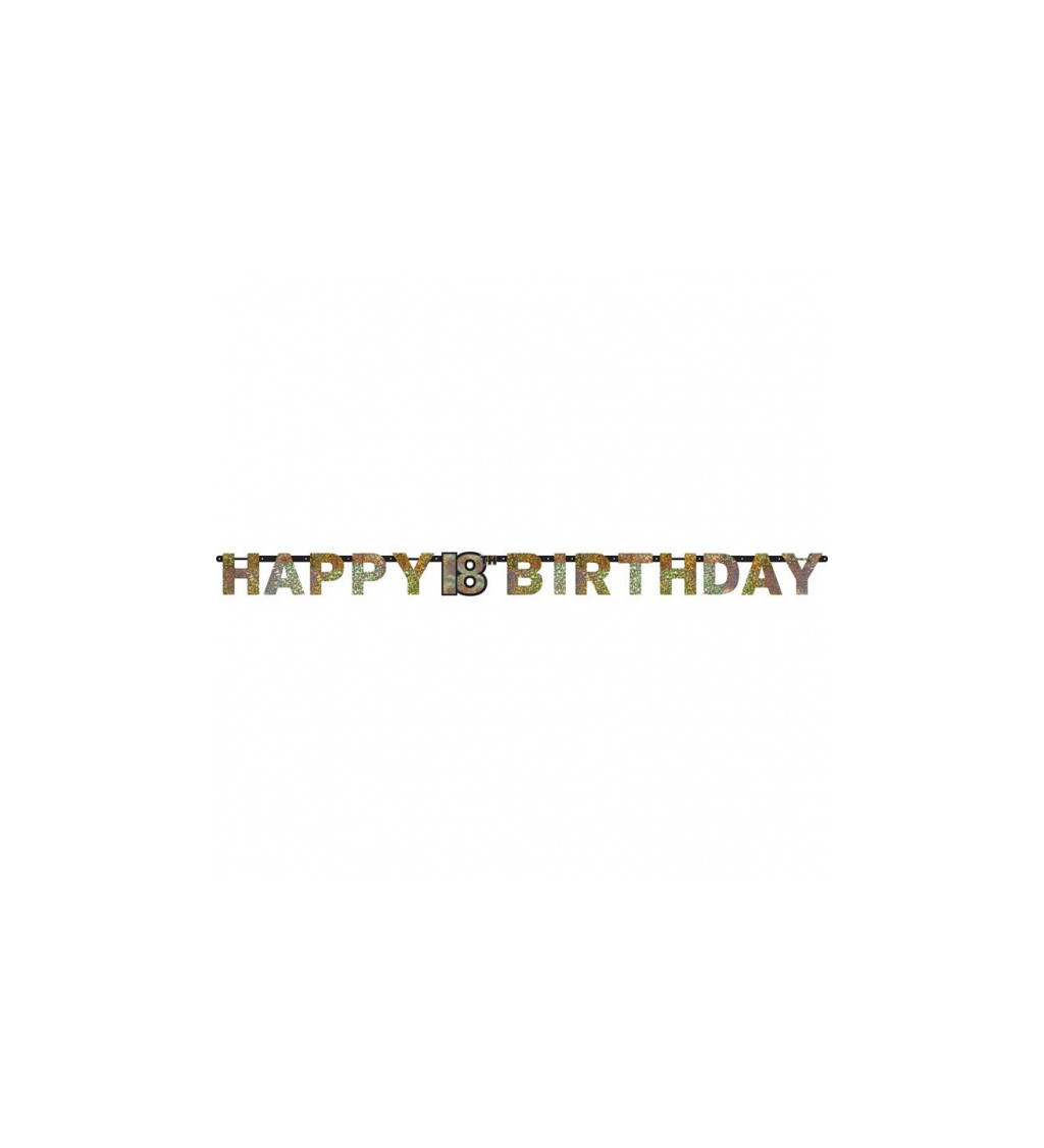 Arany füzér Happy Birthday 18