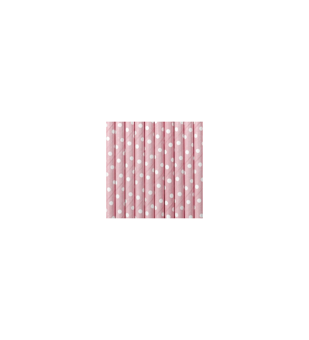 Szívószál papírból - világos rózsaszín