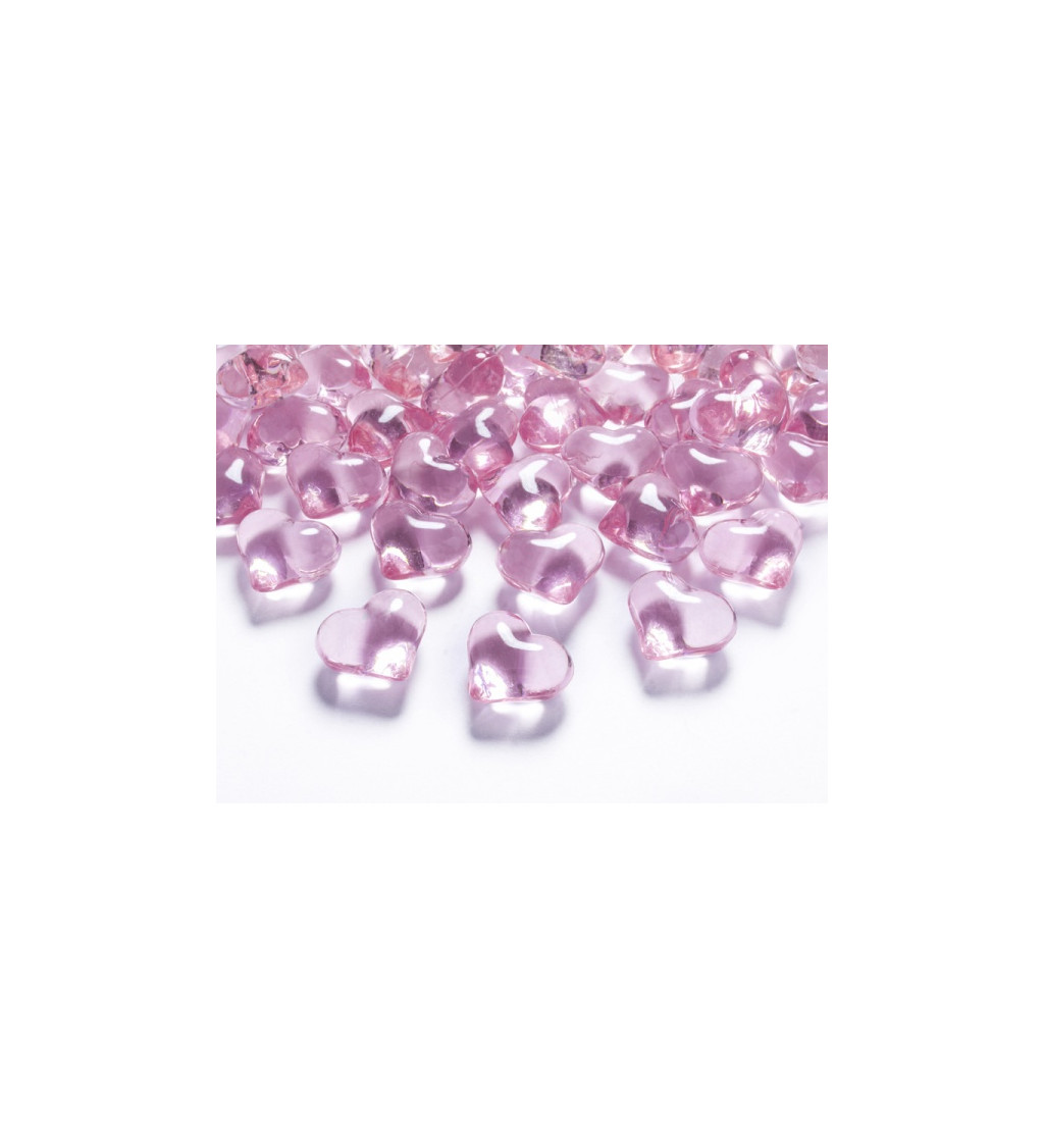 Világos rózsaszín kristályok - szívek
