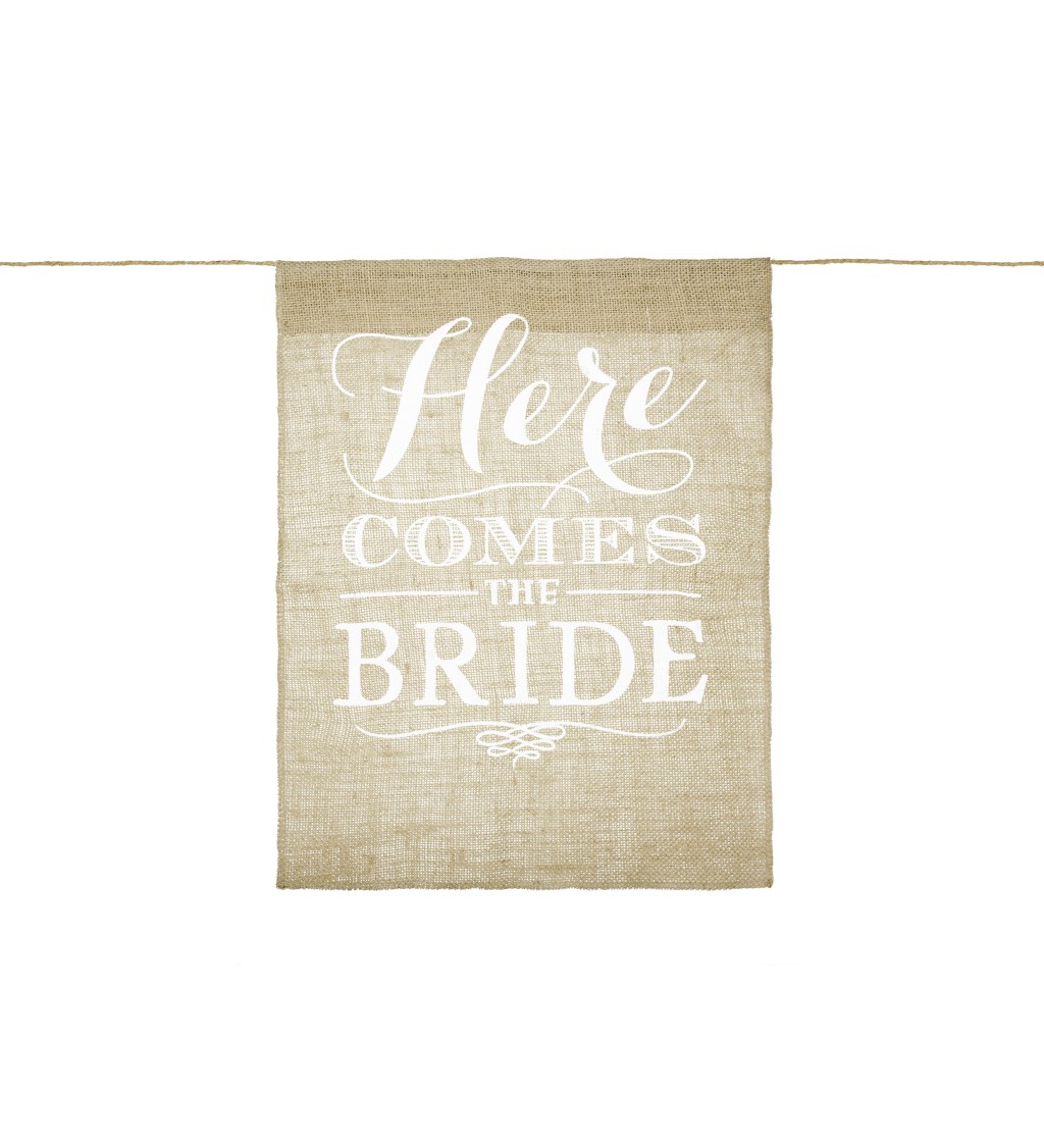 Esküvői felirat - Here comes the bride
