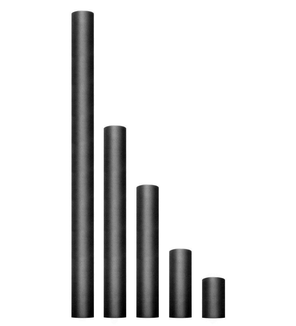 Egyszínű fekete tüll - 0,15 m