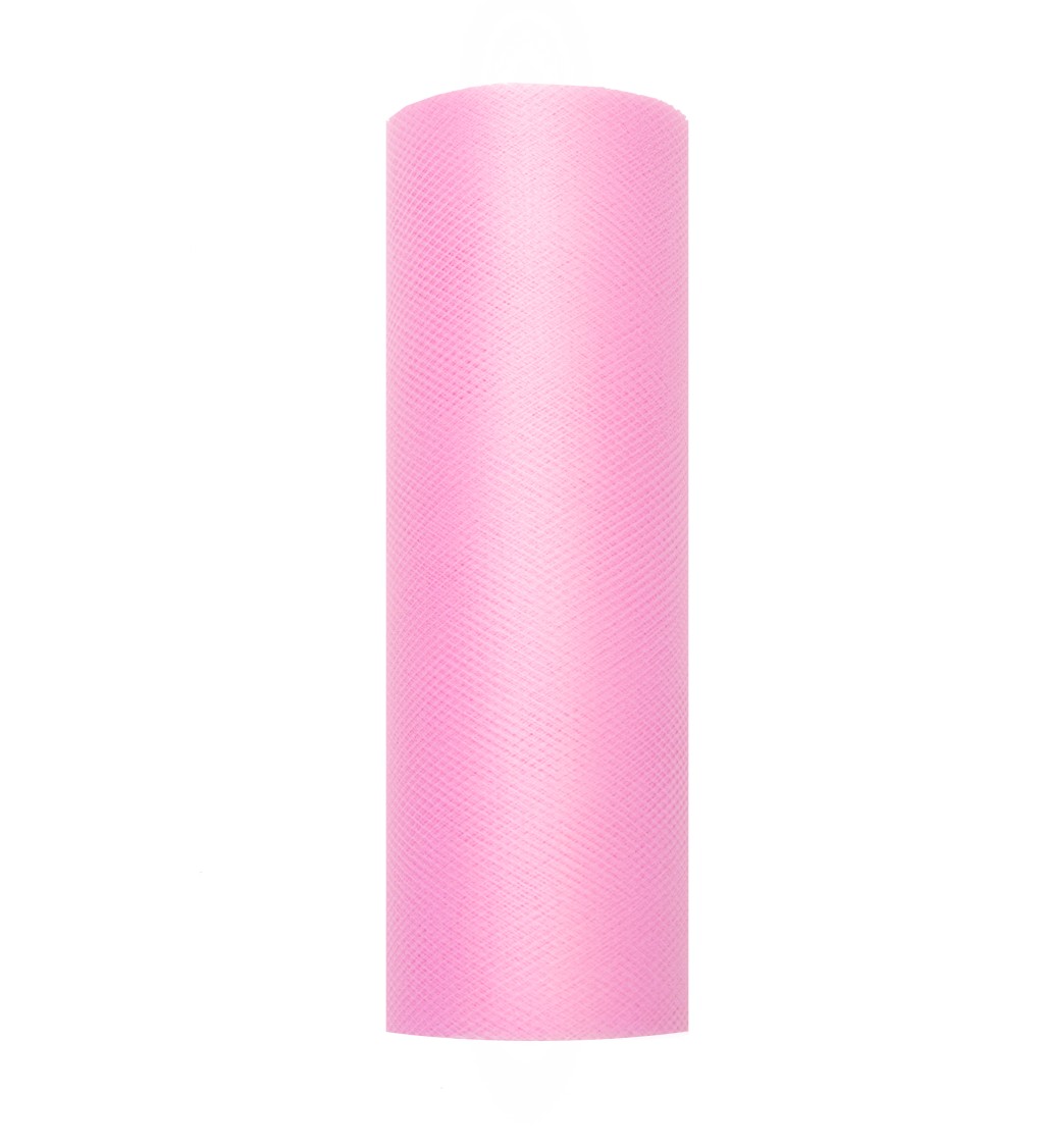 Egyszínű világos rózsaszín tüll - 0,15 m