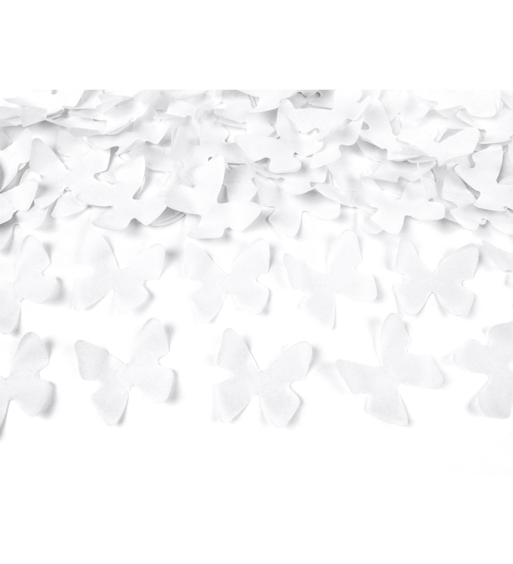 Lövöldöző konfetti - fehér pillangó, 80 cm