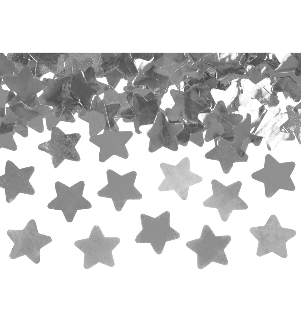 Lövő konfetti - ezüst csillagok, 40 cm