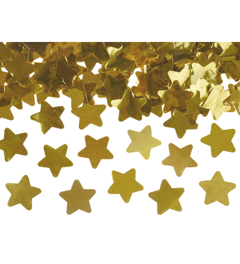 Arany lövöldöző konfetti csillagok formájában