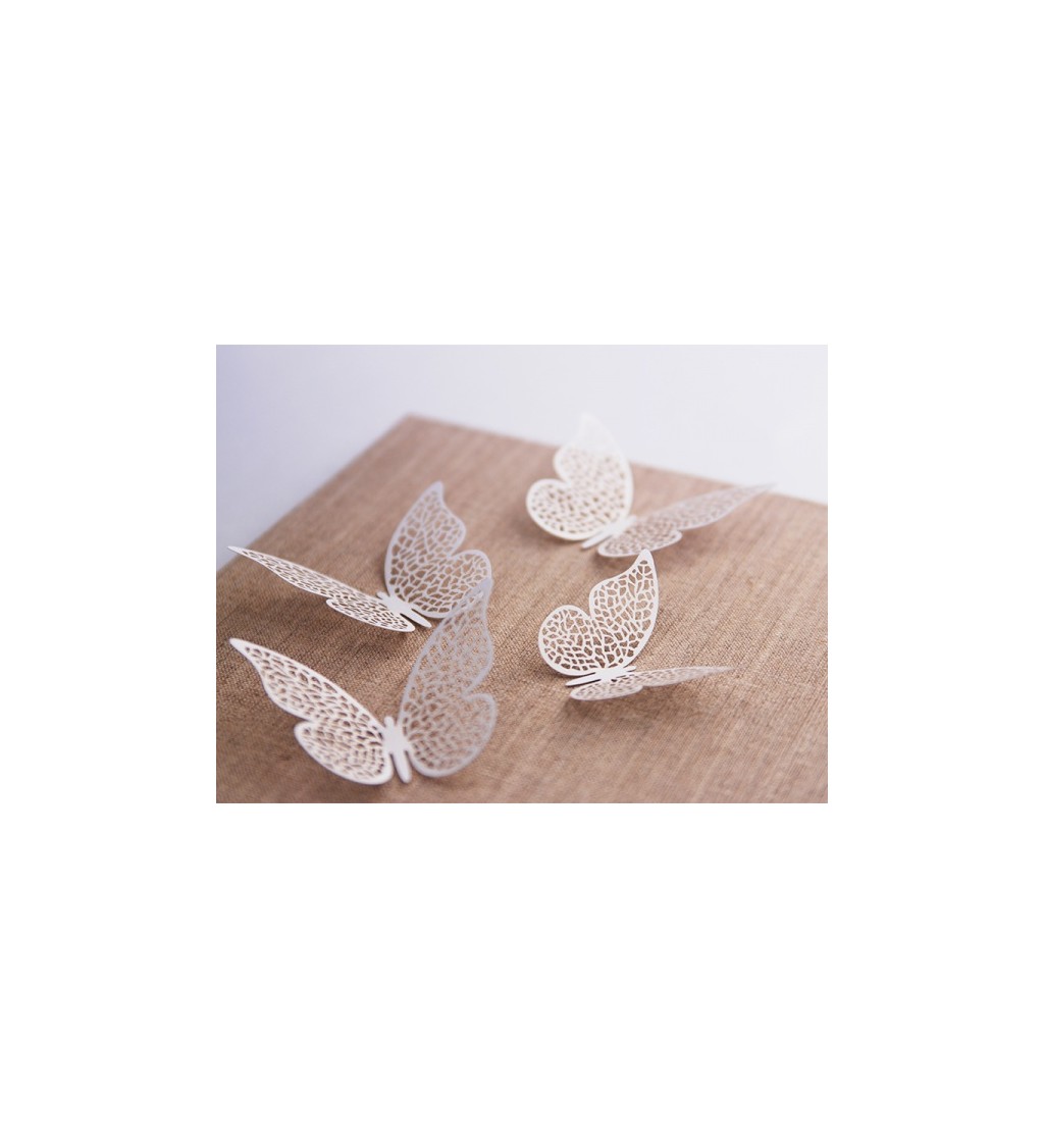 Papír dekoratív pillangók - fehér III