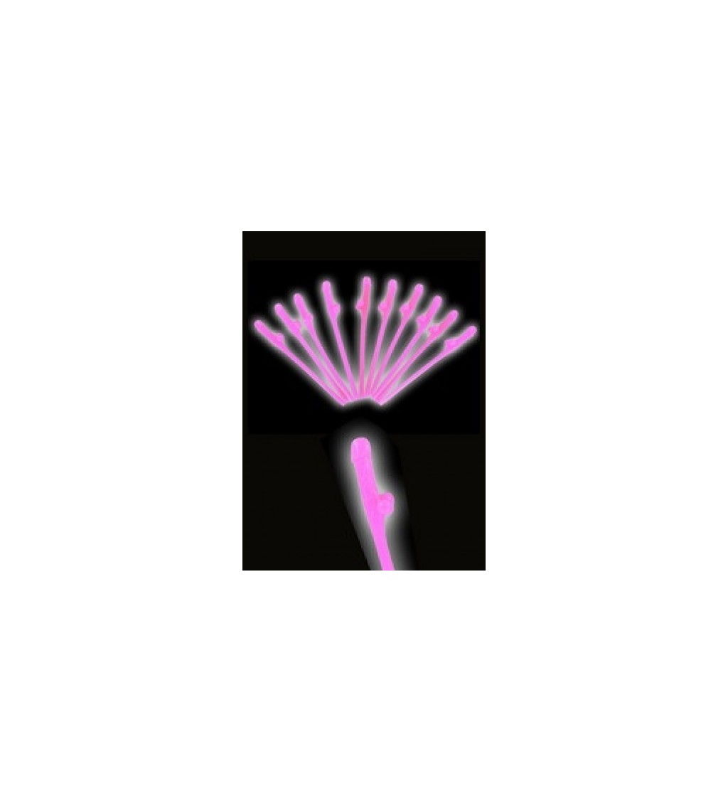 Szívószál - Pénisz alakú, világos rózsaszín (6 db)