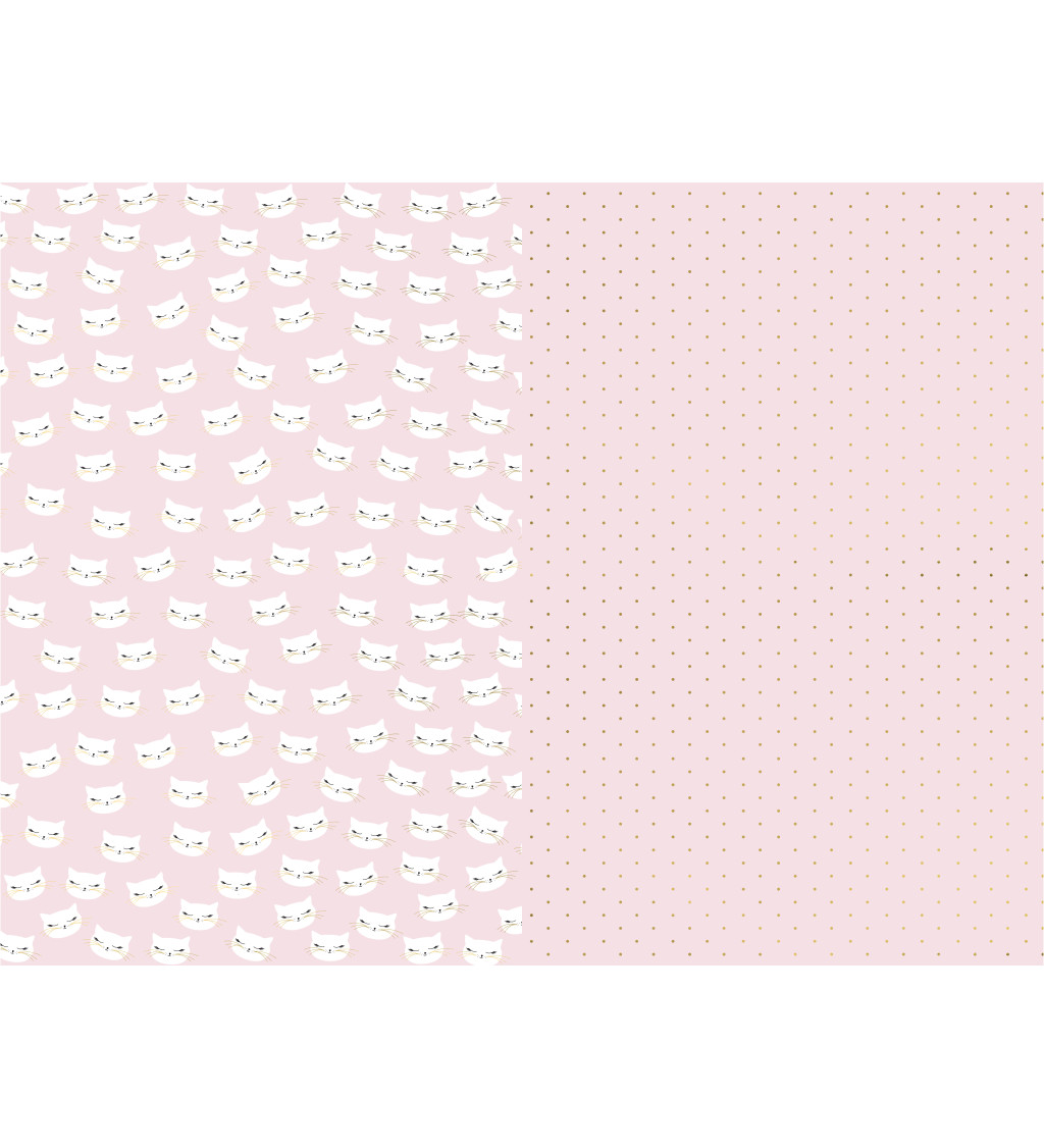 Rózsaszín csomagolópapír macskákkal