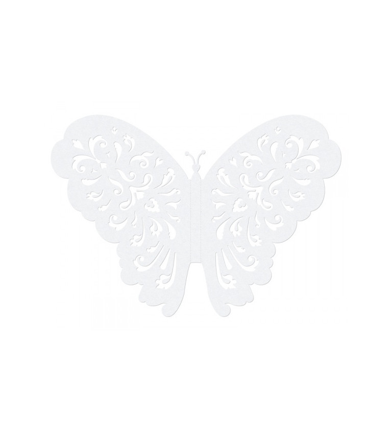 Papír dekoratív pillangók - fehér