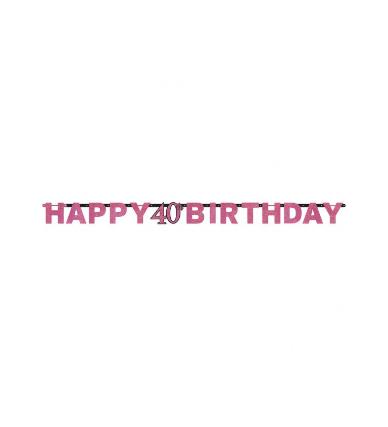 Rózsaszín felirat Boldog születésnapot 40 év