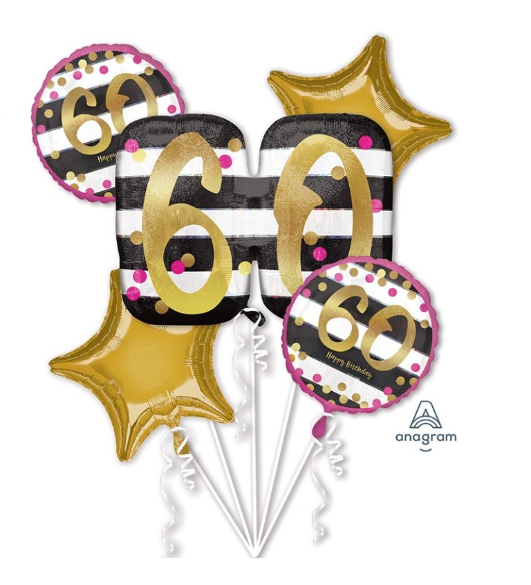 60 születésnapi léggömbök - csokor