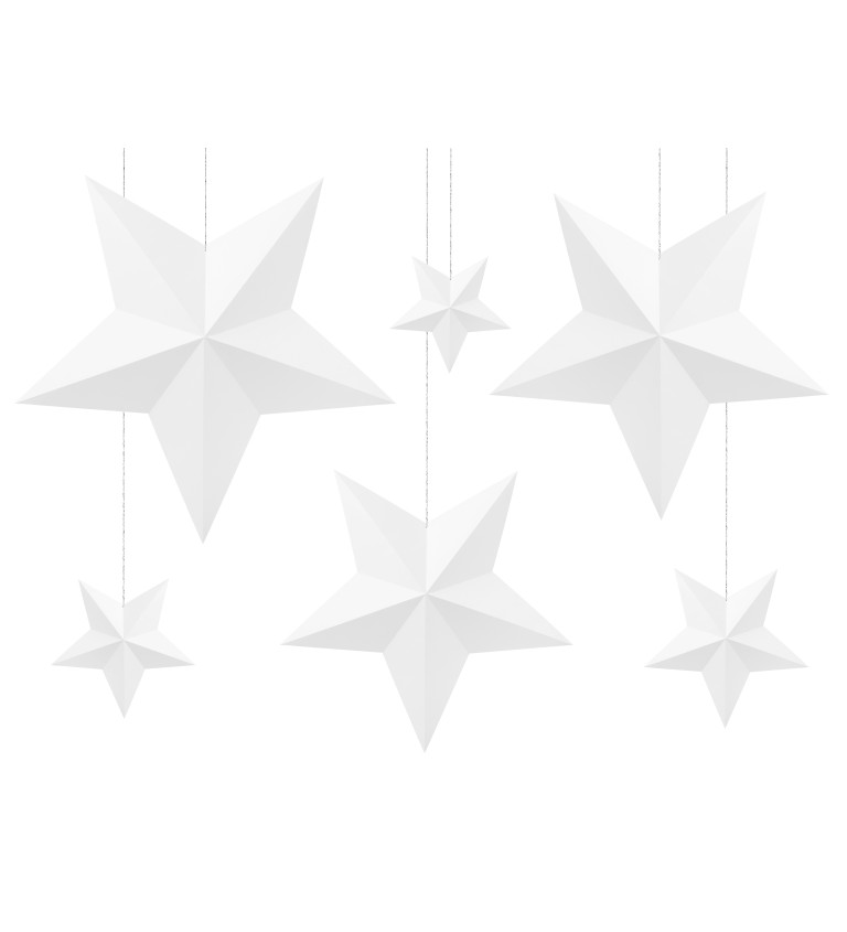 Fehér dekoratív csillagok