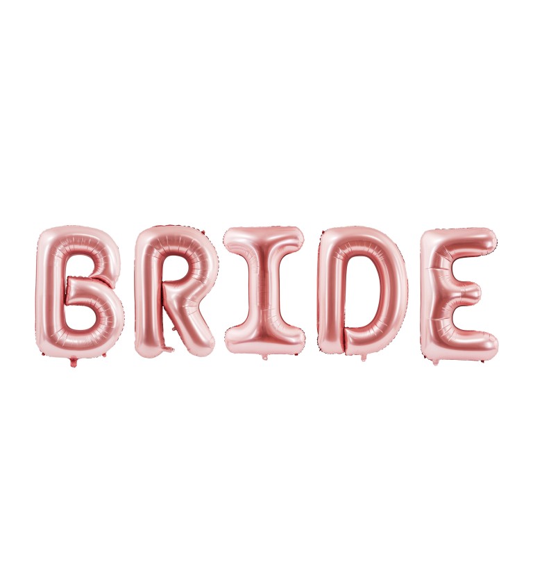 Fólia léggömb - BRIDE felirat rózsaarany