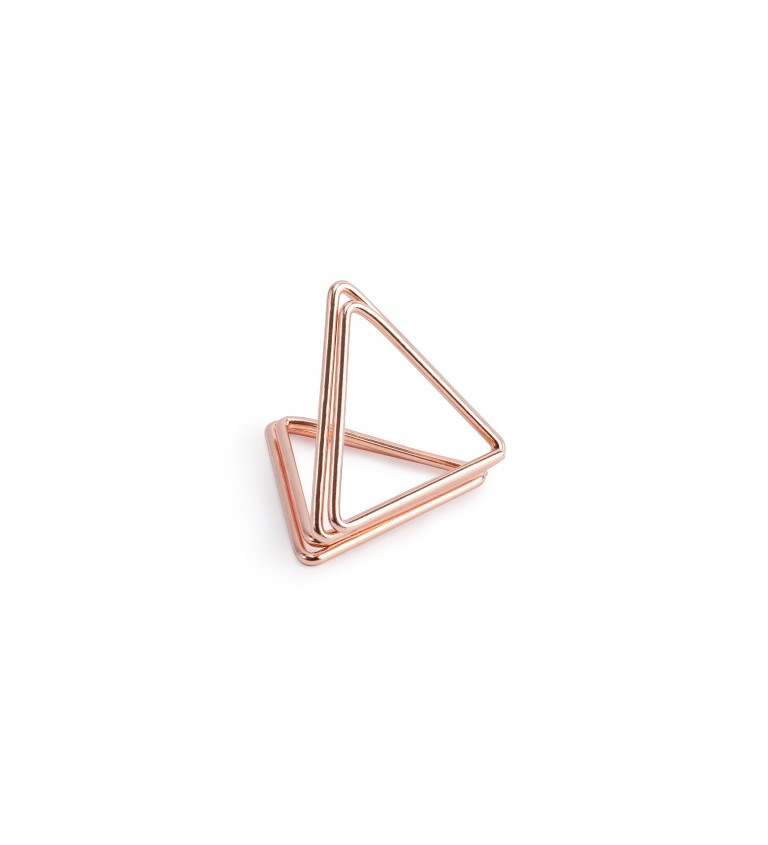 Névkitűző tartó - rózsaarany háromszög