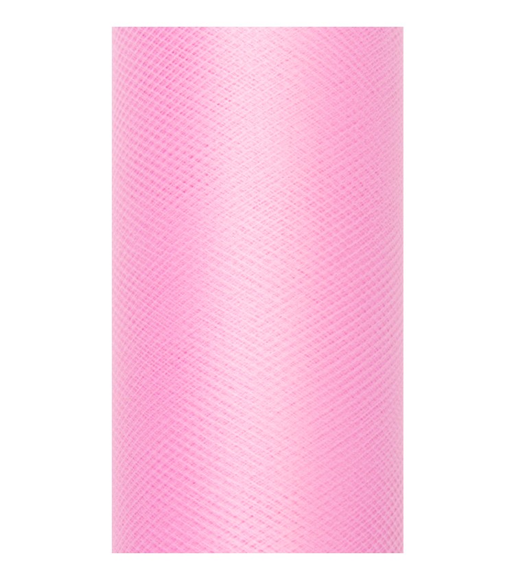 Egyszínű világos rózsaszín tüll - 0,15 m