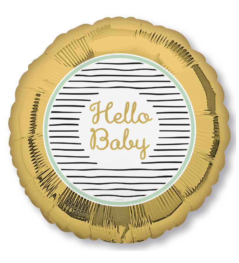 Hello baby - arany léggömb