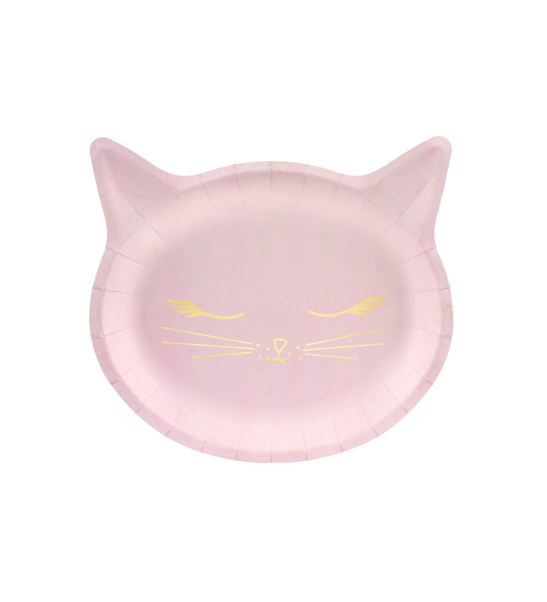 Tányér rózsaszín macska