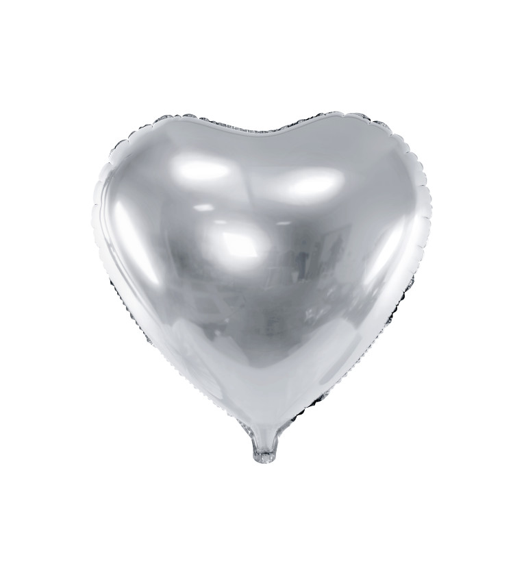Fólia ballon szív - ezüst