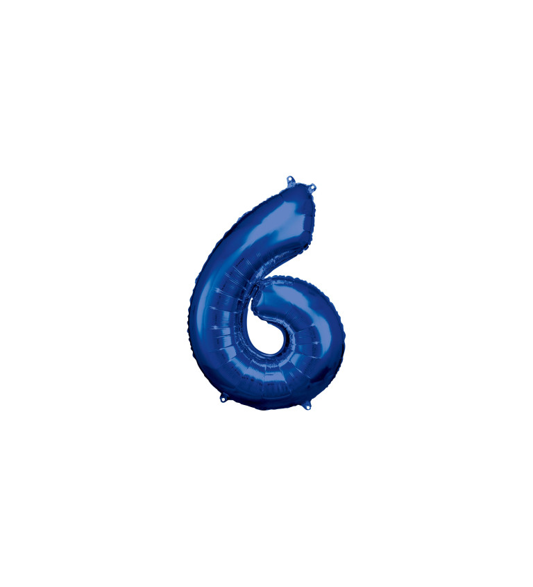 Kék fóliás léggömb 6-os számú