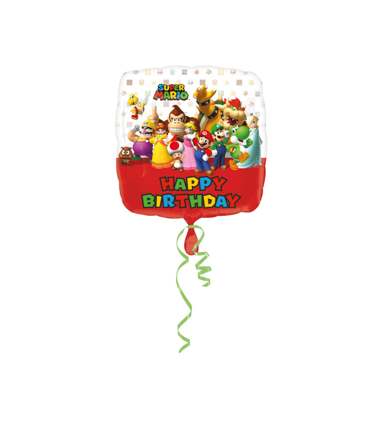 Mario Happy Birthday léggömb