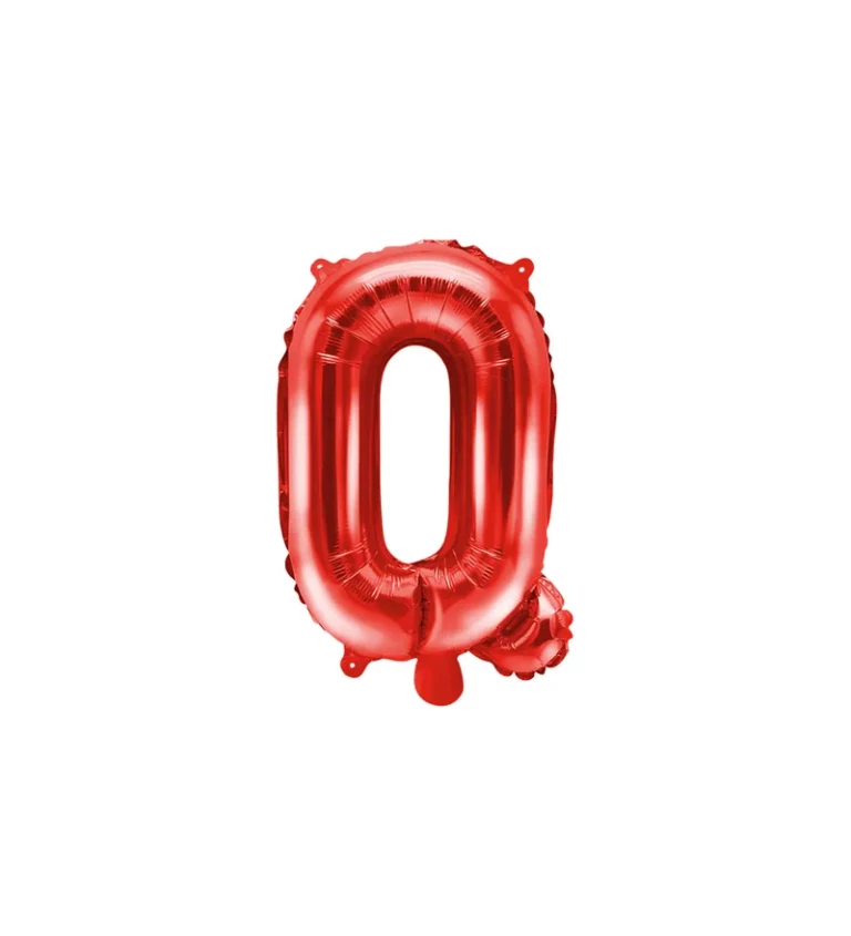 Fóliából készült piros "Q" léggömb