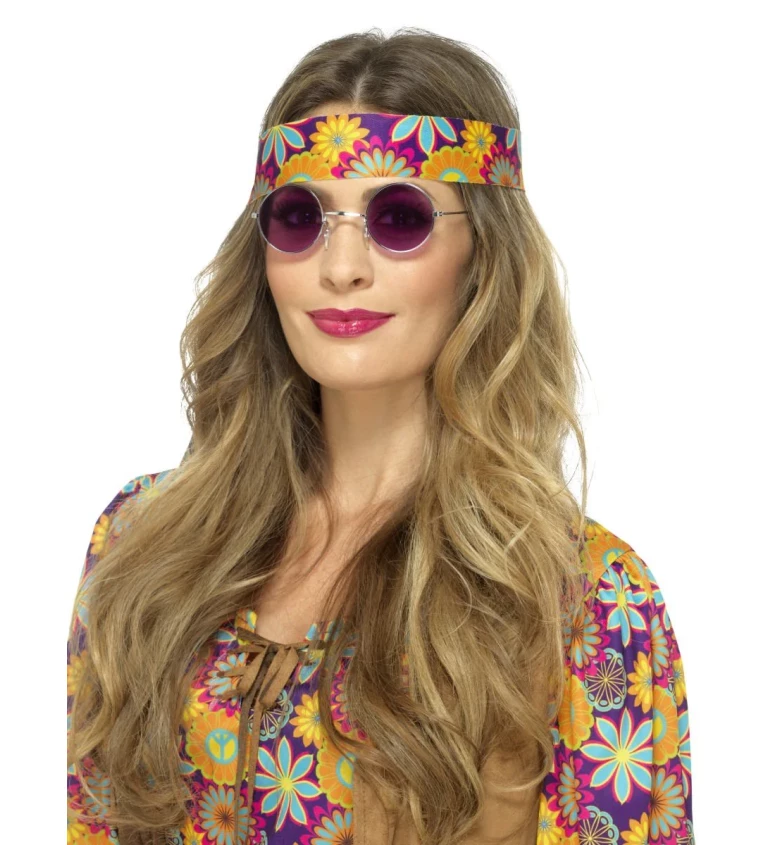 Lila hippi szemüveg