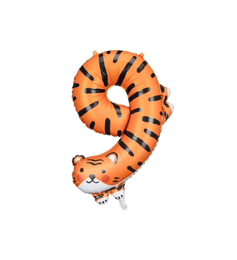 Fólia léggömb - 9-es szám - tigris