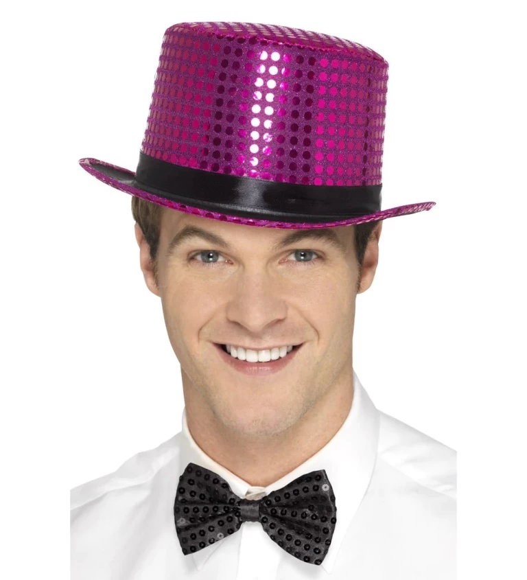 Rózsaszín csillámos kalap