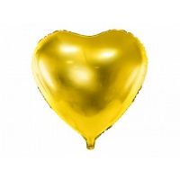 Fólia léggömb szív, 45cm, arany
