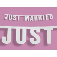 Dekoráció - "Just Married"  feliratú füzér
