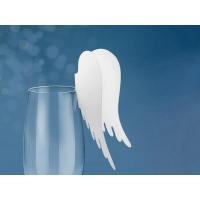 Dekoráció - fehér angyalszárny pohárra