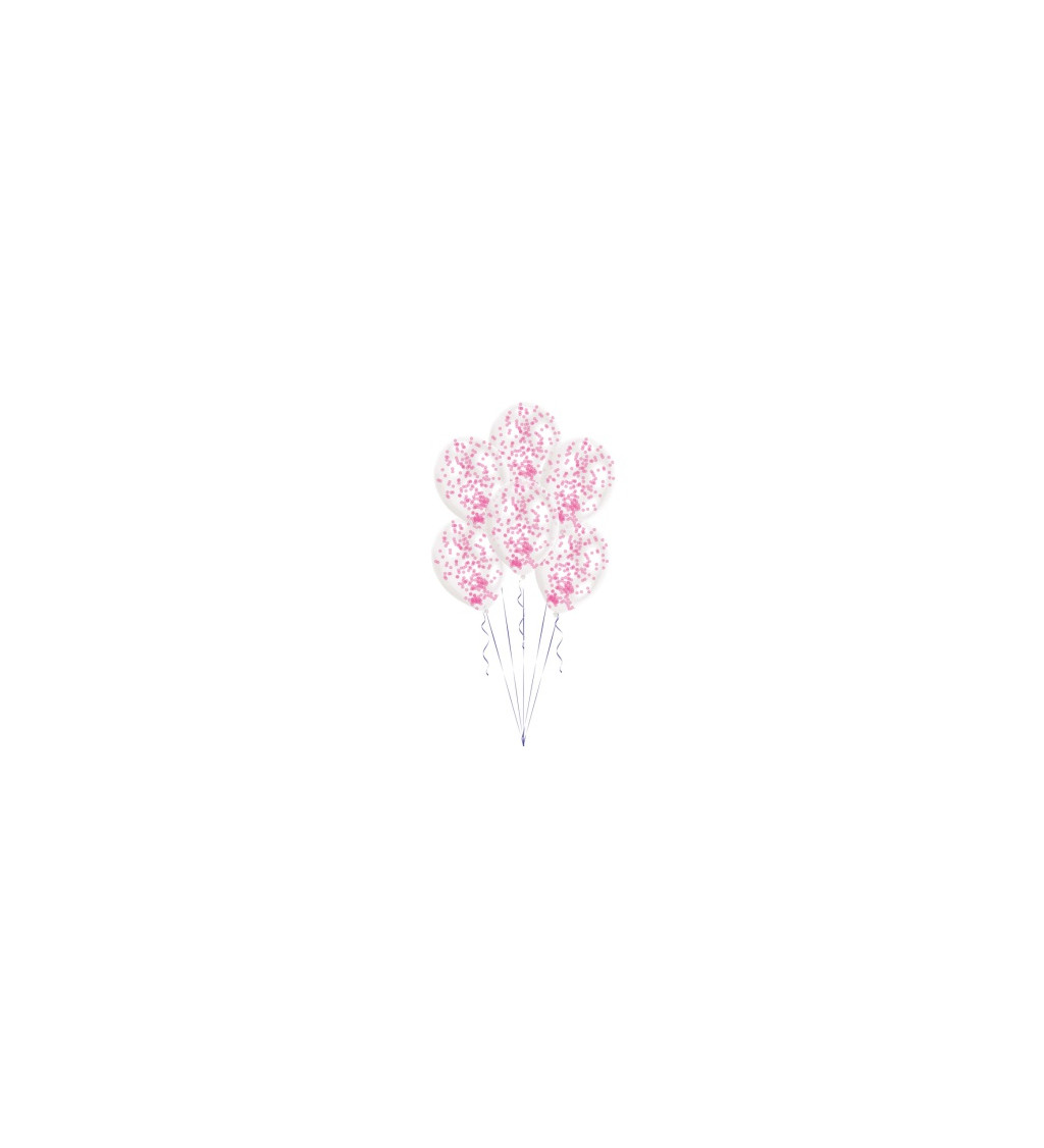 Léggömbök Tiszta konfetti töltött rózsaszín