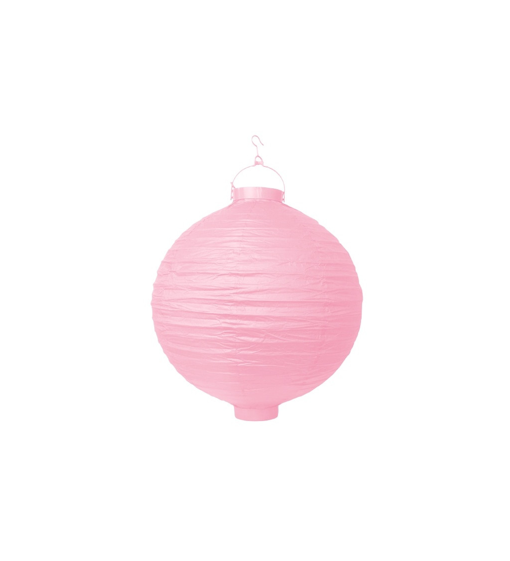 Lampion - rózsaszín gömb