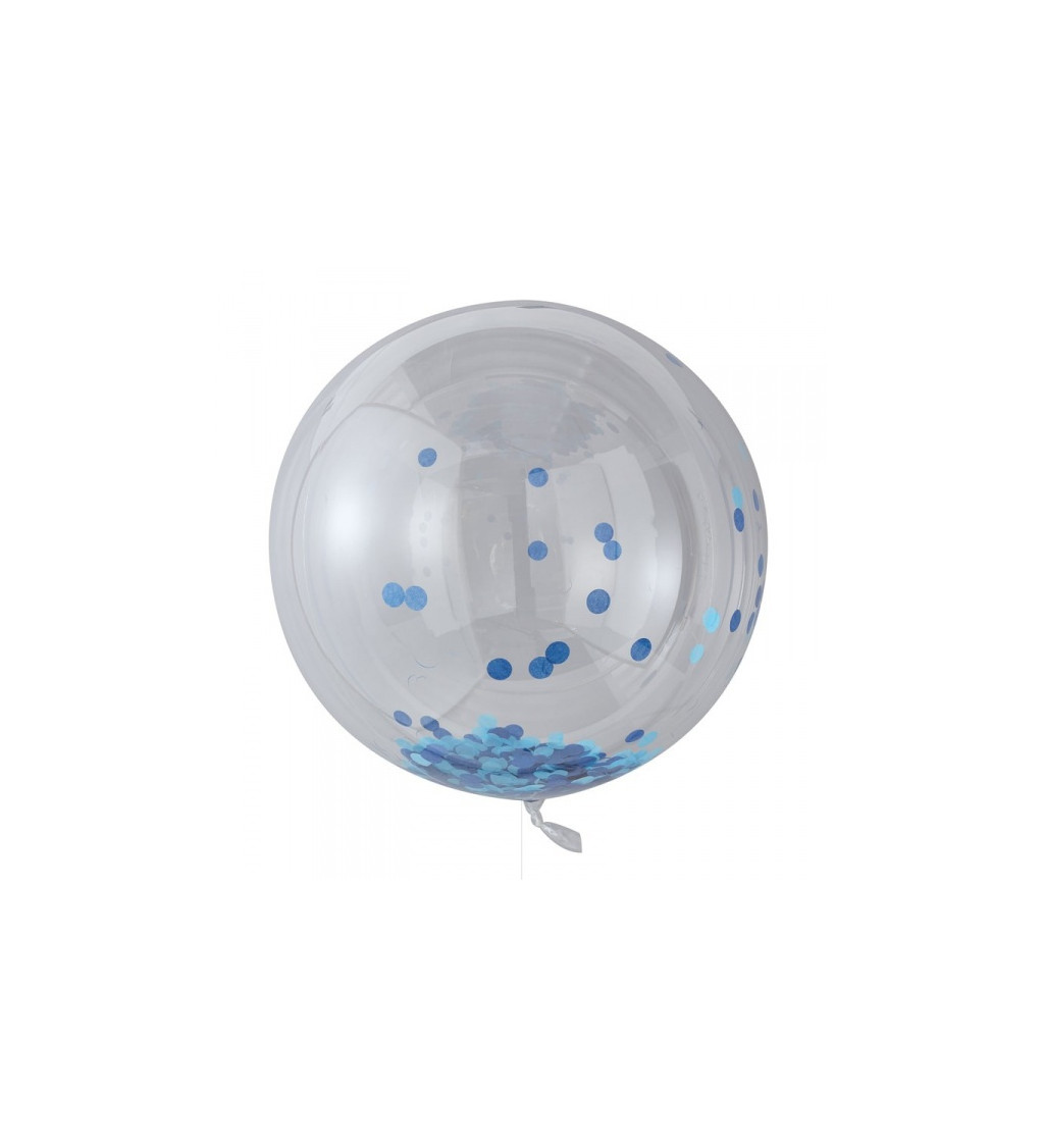 Nagy lufi kék konfettivel - labda