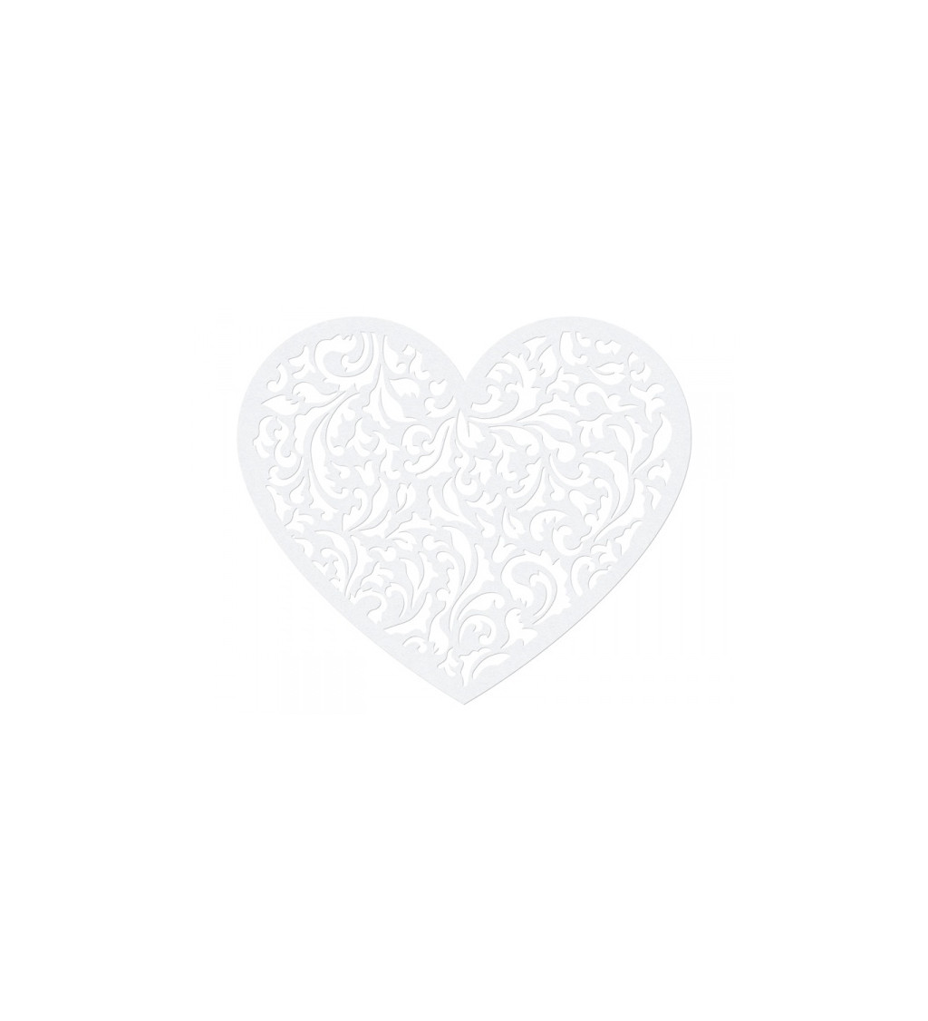 Papír dekoratív szívek - fehér III