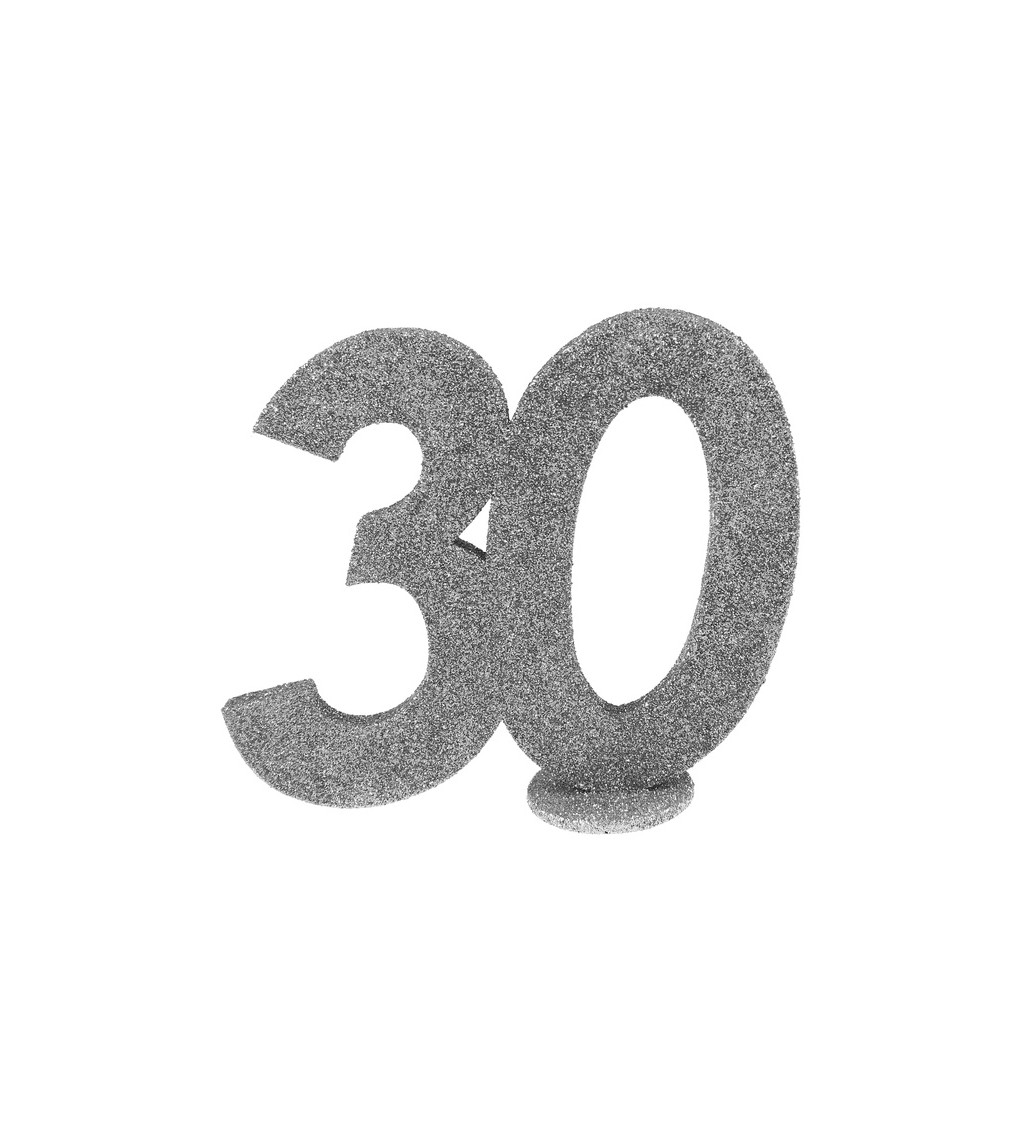 30-as szám - ezüst dekoráció