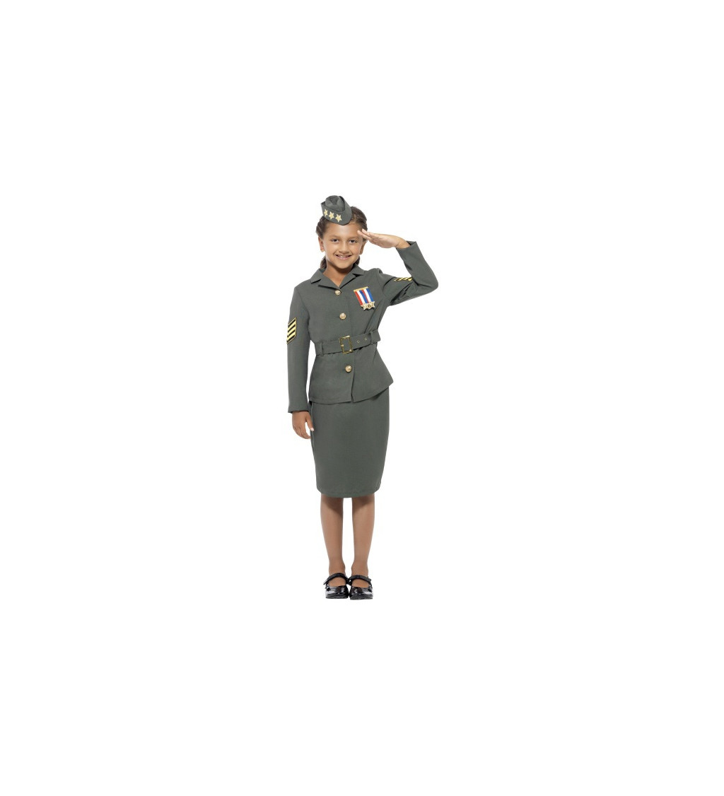 Gyermek lányok 2. világháborús katonai jelmez
