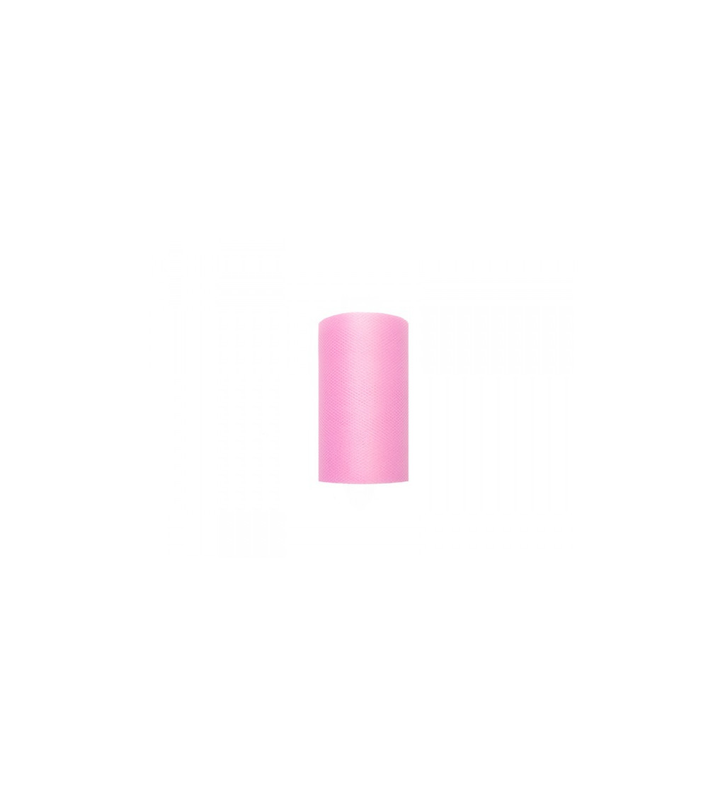 Egyszínű világos rózsaszín tüll - 0,08 m