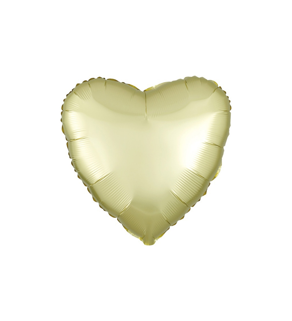 Szív fólia léggömb pasztell sárga