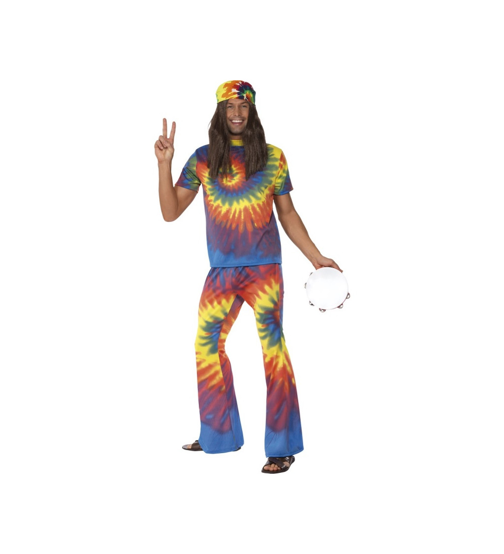Színes hippi férfi jelmez