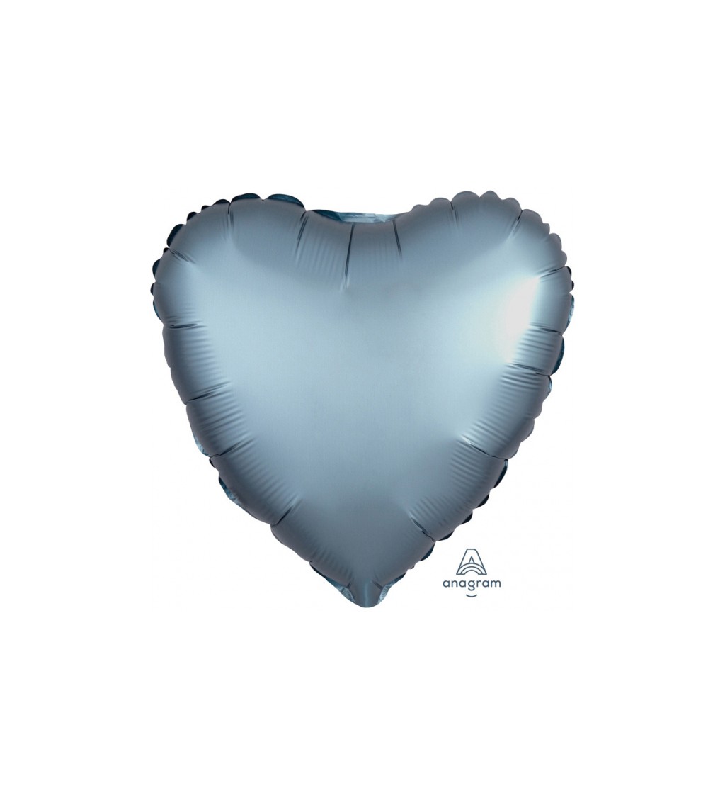 Fólia léggömb Szív - kék-szürke