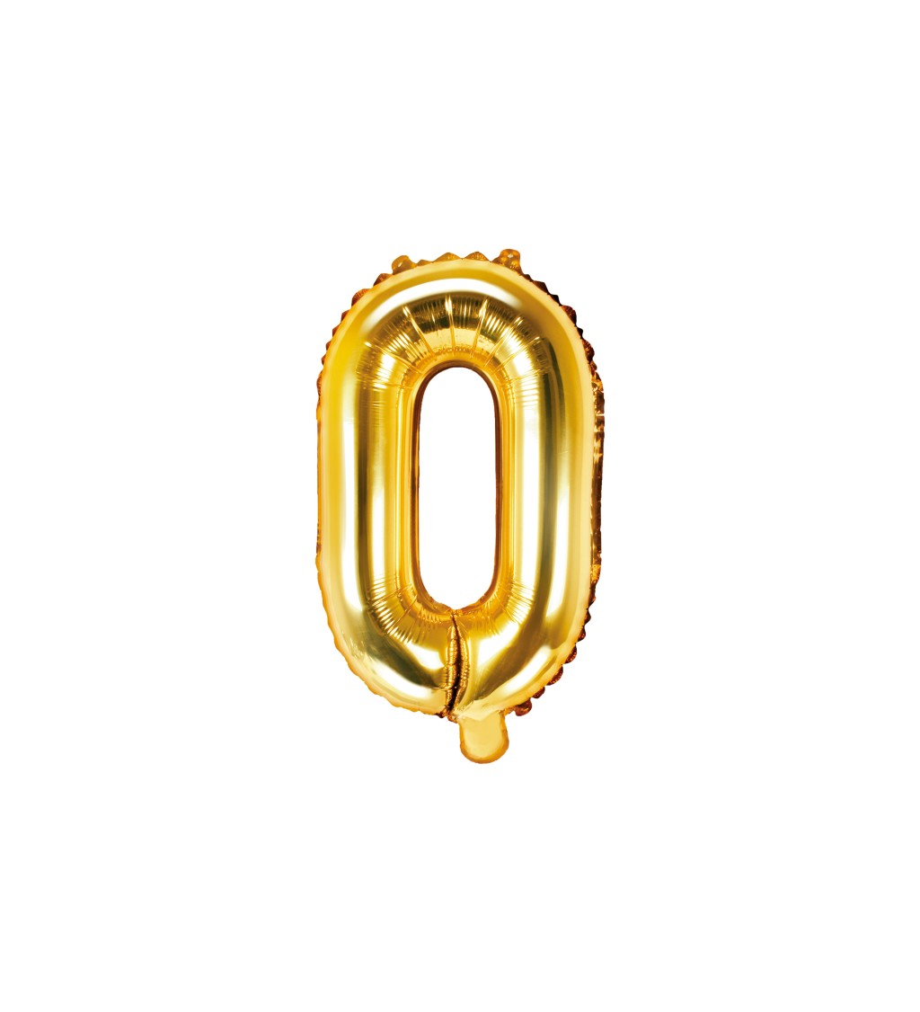 Fólia léggömb ''O'' betű, 35cm, arany