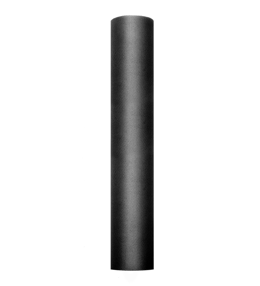 Egyszínű fekete tüll - 0,3 m
