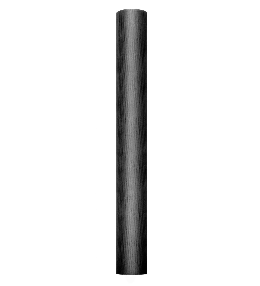 Egyszínű fekete tüll - 0,5 m