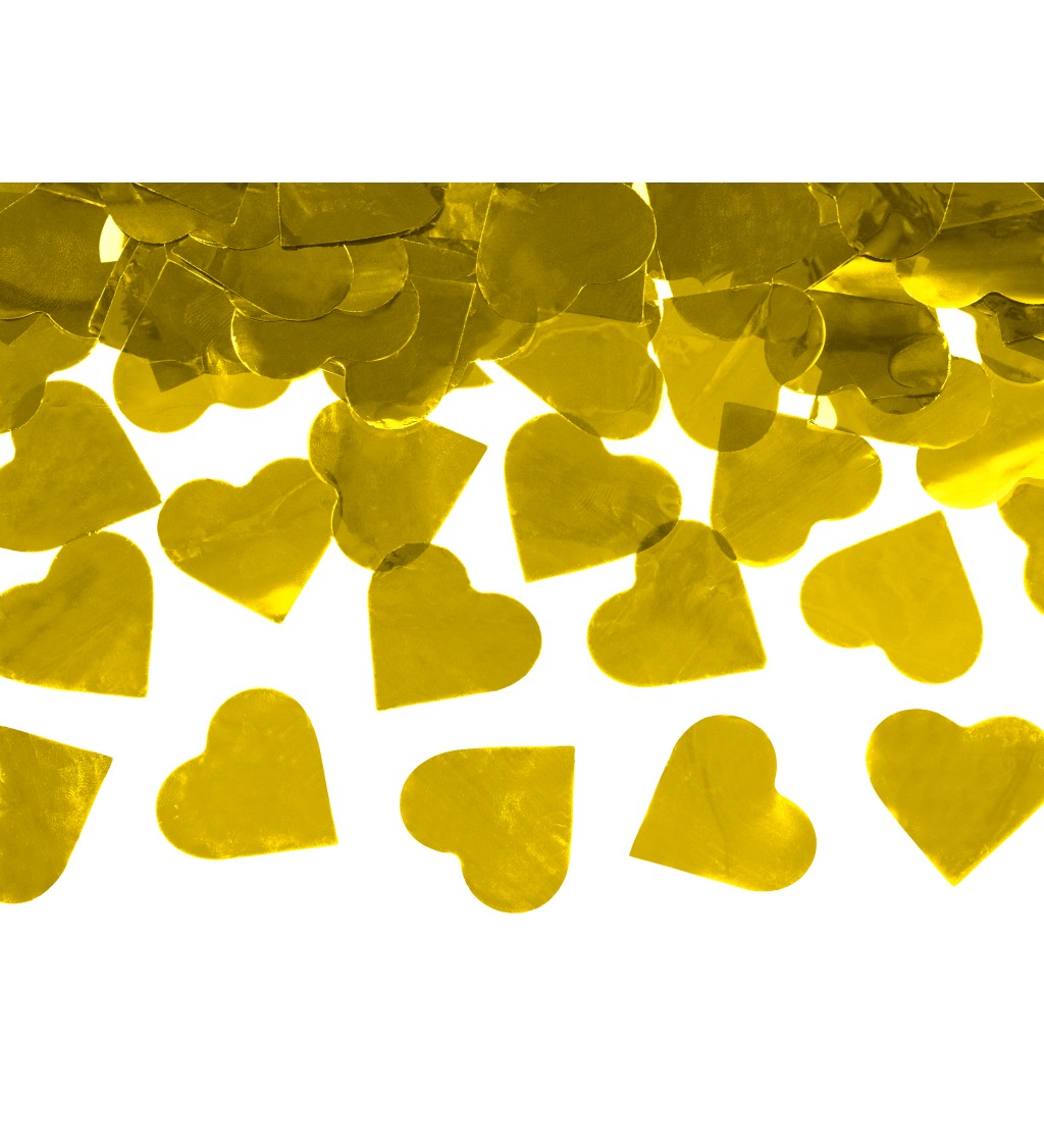 Lövő konfetti - arany szívecskék, 60 cm