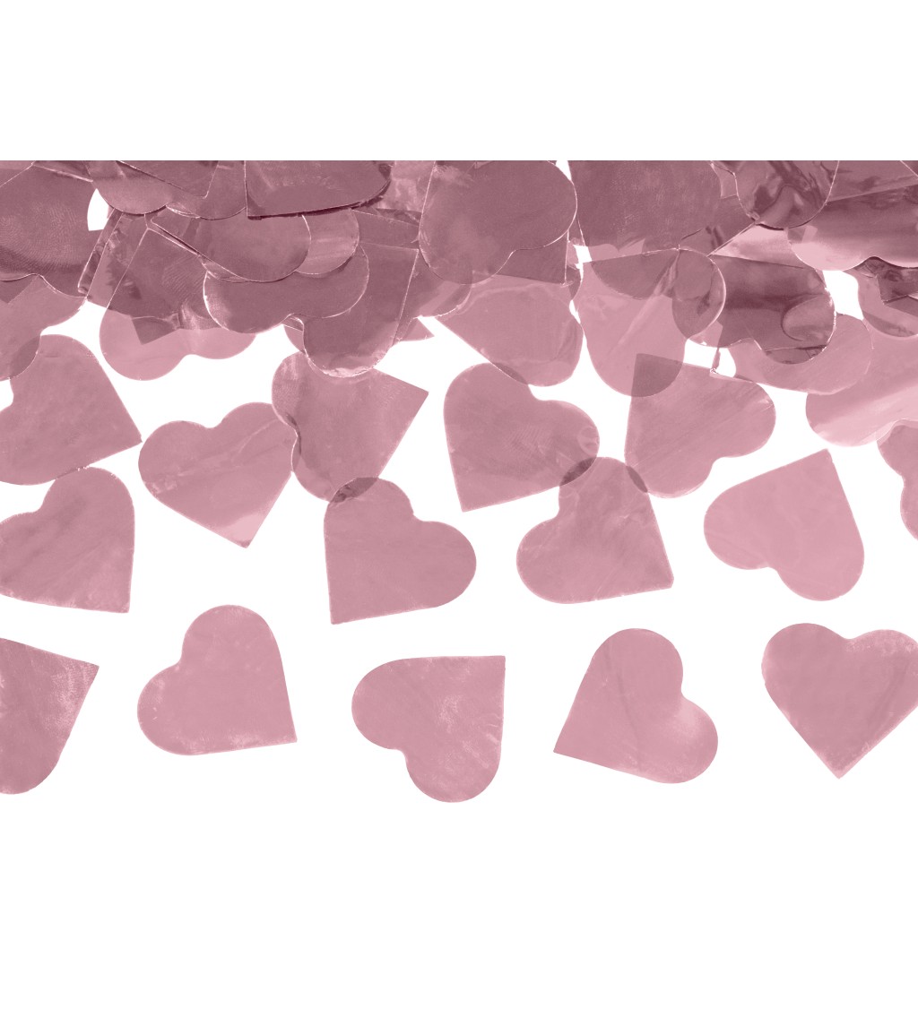 Lövő konfetti - rózsa-arany szív, 60 cm