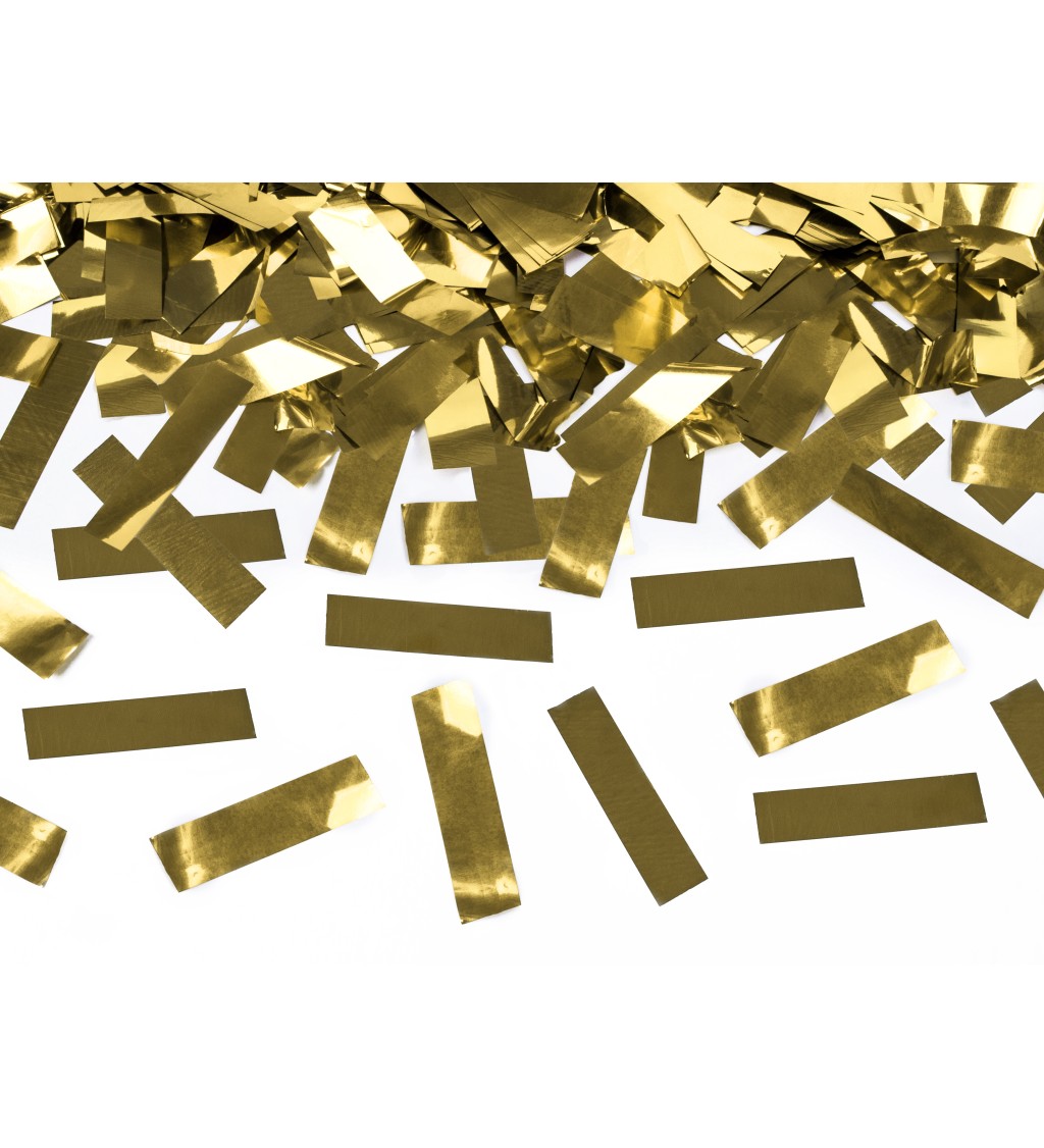 Lövöldöző konfetti - arany szalagok, 40 cm