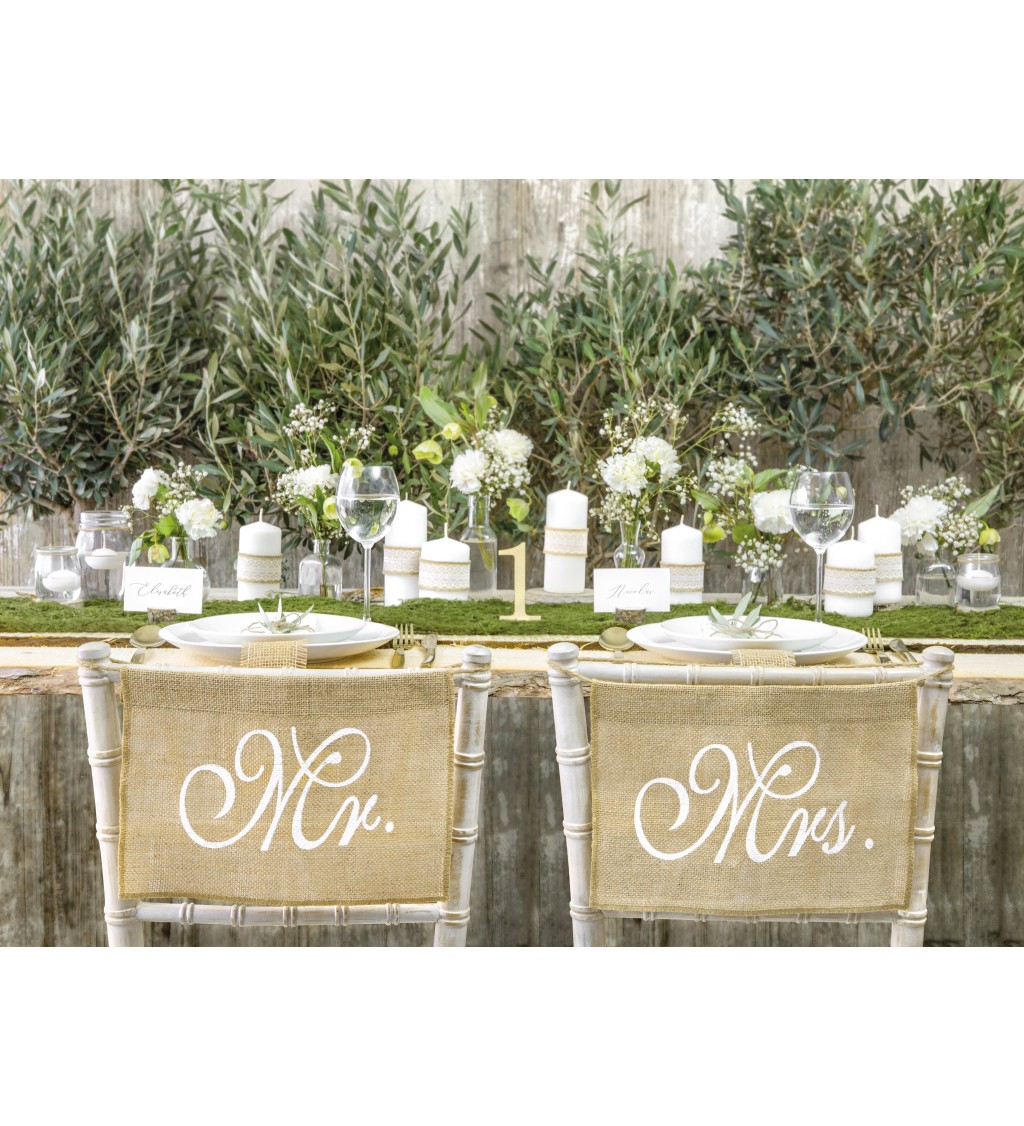 Esküvői táblák székekhez - Mr és Mrs